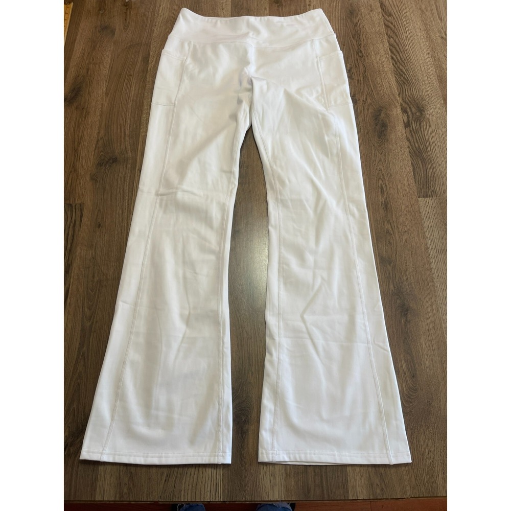 WIL LIT Pants, Women's Size Large, White, Pull On, Yoga Pants, Flared